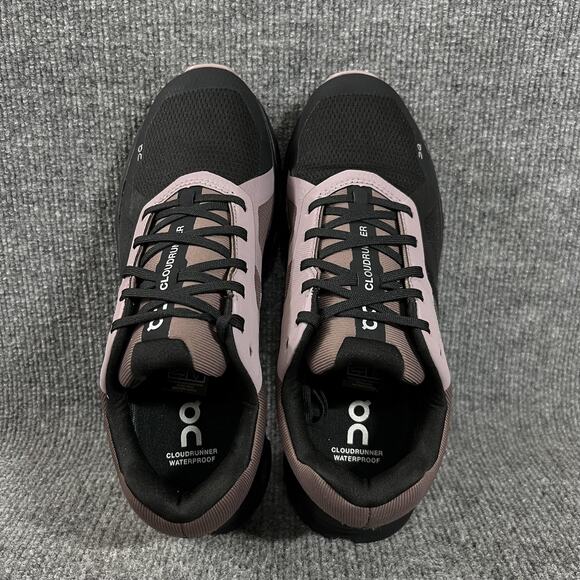On Cloudrunner Waterproof Shoes Womens Size 8.5 Black Pink Running Sneakers - Picture 5 of 9